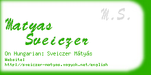 matyas sveiczer business card