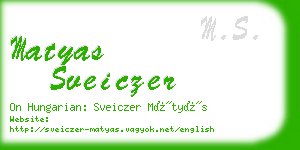 matyas sveiczer business card